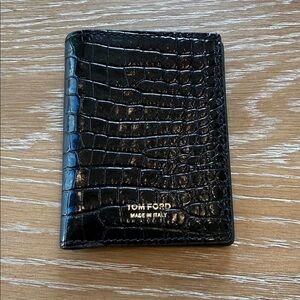 Tom Ford Black Crocodile Card Holder